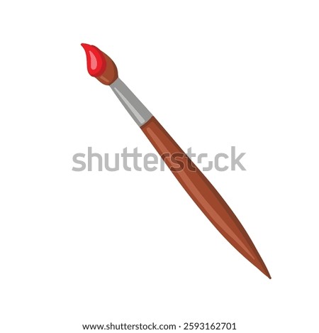 Brush with paint for drawing, hand drawn vector illustration