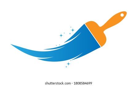 Pincel y pintura. Icono de estilo plano para un sitio web o aplicación, logotipo o logotipo. Imagen estándar aislada en un fondo blanco.