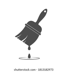 Pinsel und Farbe. Flachbildsymbol für eine Website oder App, Logo oder Logo. Stockbild einzeln auf weißem Hintergrund.