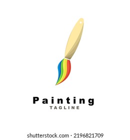 Brush and paint with full color with minimalist design style. Creative concept of paint design