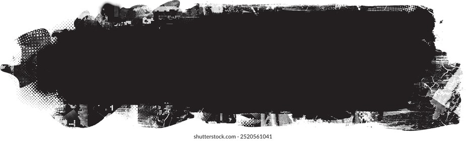 Brush paint .Grunge Paint Roller . Vector brush Stroke . Distressed banner . Black stripe with rough edges. paintbrush design element . Gradient brush . Bulge line . Distress textured stroke