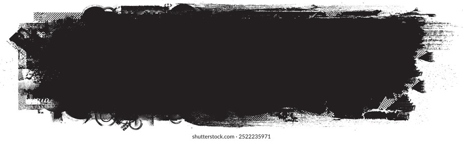 Brush paint .Grunge Paint Roller . Vector brush Stroke . Distressed banner . Black stripe with rough edges. paintbrush design element . Gradient brush . Bulge line . Distress textured stroke