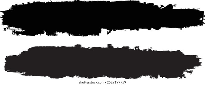 Brush paint .Grunge Paint Roller . Vector brush Stroke . Grunge banner . Black stripe with rough edges. paintbrush design element . Gradient brush . Bulge line . Distress, grungy strokes