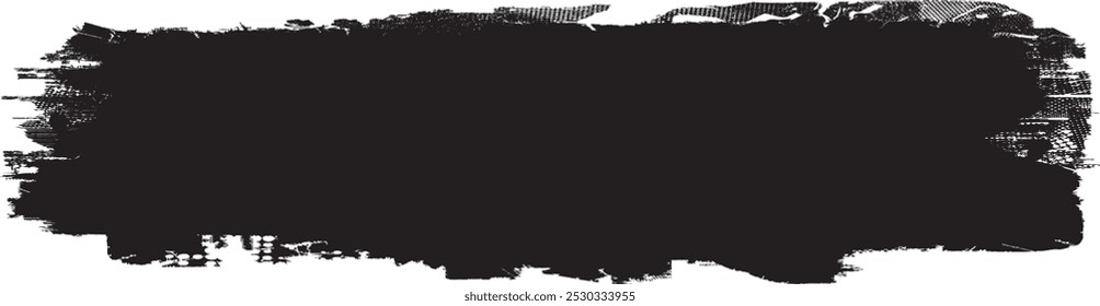 Brush paint .Grunge Paint Roller . Vector brush Stroke . Grunge banner . Black stripe with rough edges. paintbrush design element . Gradient brush . Bulge line . Distress, grungy strokes