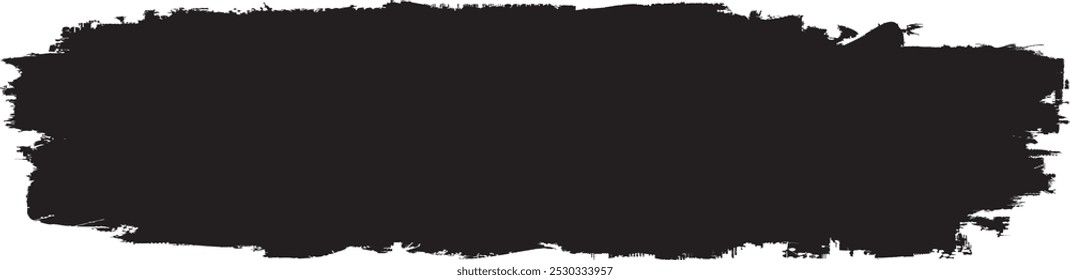 Brush paint .Grunge Paint Roller . Vector brush Stroke . Grunge banner . Black stripe with rough edges. paintbrush design element . Gradient brush . Bulge line . Distress, grungy strokes