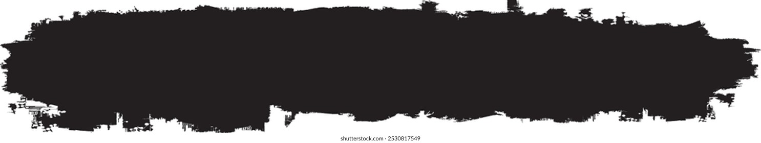 Brush paint .Grunge Paint Roller . Vector brush Stroke . Grunge banner . Black stripe with rough edges. paintbrush design element  . Bulge line . Distress, grungy vector strokes