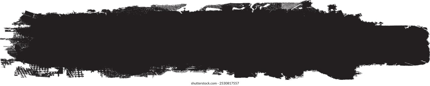 Brush paint .Grunge Paint Roller . Vector brush Stroke . Grunge banner . Black stripe with rough edges. paintbrush design element  . Bulge line . Distress, grungy vector strokes