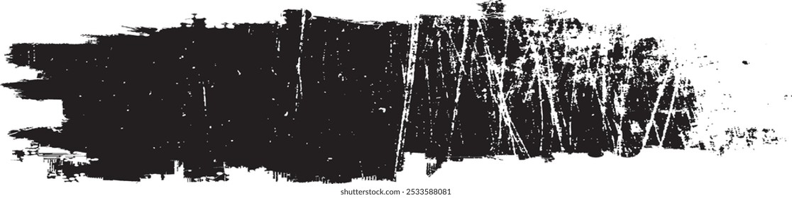 Brush paint .Grunge Paint Roller . Vector brush Stroke . Distressed banner . Black stripe with rough edges. paintbrush design element . Gradient brush . Bulge line . Distress textured stroke