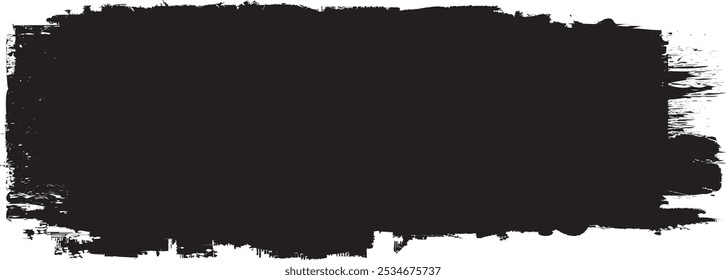 Brush paint .Grunge Paint Roller . Vector brush Stroke . Grunge banner . Black stripe with rough edges. paintbrush design element . Gradient brush . Bulge line . Distress, grungy strokes