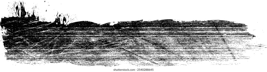 Brush paint .Grunge Paint Roller . Vector brush Stroke . Distressed banner . Black stripe with rough edges. paintbrush design element . Gradient brush . Bulge line . Distress textured stroke