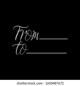 From to brush paint hand drawn lettering on black background. Design templates for greeting cards, overlays, posters