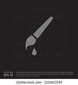 Brush with paint icon - Black Creative Background - Free vector icon