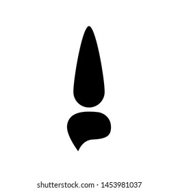 Brush paint icon , black design template logo vector isolated emblem illustration , outline solid background white
