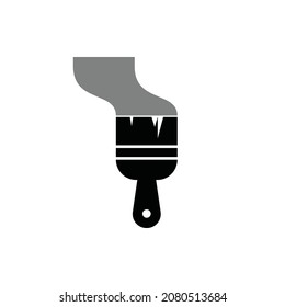 Brush Paint Icon. Painting Process Illustration. Applied as Trendy Symbol for Design Elements, Websites, Presentation and Application - Vector.