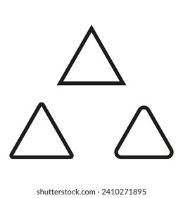 Elementos con forma de triángulo de tinta de pincel. Ilustración vectorial. EPS 10.