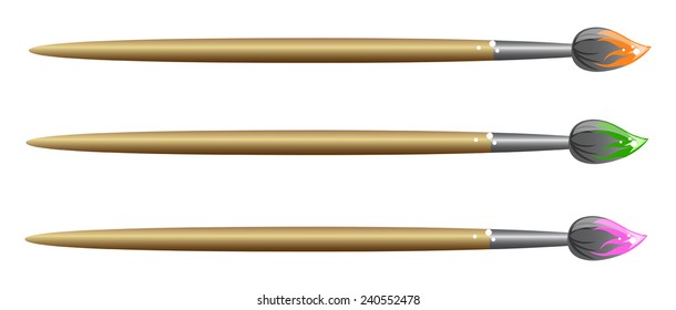 brush in the paint on white background vector