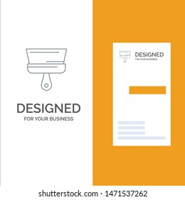 Brush, Paint, Paintbrush, Tool Grey Logo Design and Business Card Template