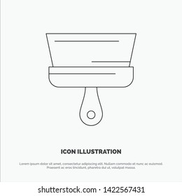 Brush, Paint, Paintbrush, Tool Line Icon Vector