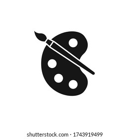 Brush paint palette icon vector illustration