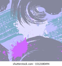 Brush paint. Pastel seamless texture. Abstract stroke background. Colorful brush paint.