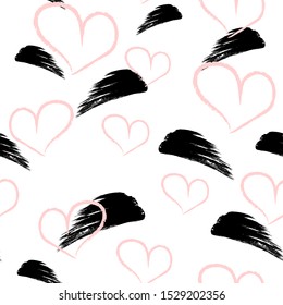 Brush paint. Pastel seamless texture. Abstract stroke background. Colorful brush paint.