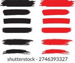 Brush paint set. Black stain texture background abstract vector ink splashes. rough paintbrush mark sketch shape frames. Watercolor smears, marker lines. Charcoal streaks.