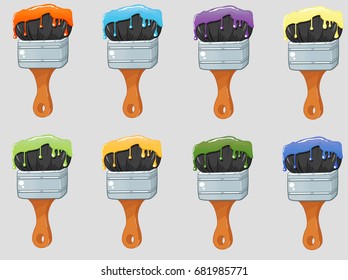 Brush, paint set vector
