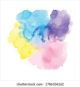 brush of paint shades watercolor on white.vector creative illustration.