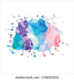 brush of paint shades watercolor on white.vector creative illustration.