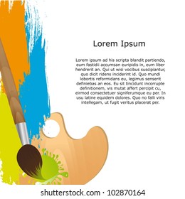 brush paint with space for copy over white background.. vector