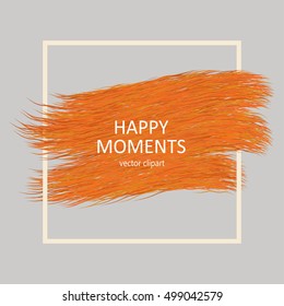 Brush paint texture design acrylic stroke poster. Paper hand painted banner. Vector design.