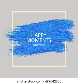 Brush paint texture design acrylic stroke poster. Paper hand painted banner. Vector design.