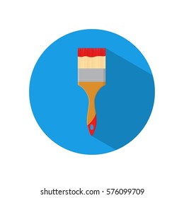Brush paint tool icon isolated on white background in flat style. Vector illustration