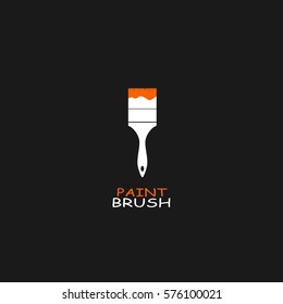 Brush paint tool icon isolated on black background. Vector illustration