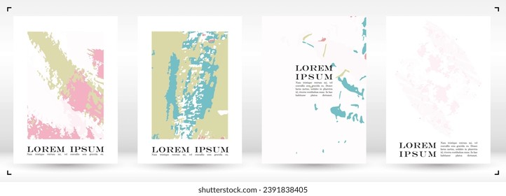 Brush paint Vector Background Templates Set.  Oil Paint Strokes Placard Design. Good for Business Branding.