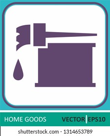 Brush and paint. Vector Icon. Simple vector illustration for graphic and web design.