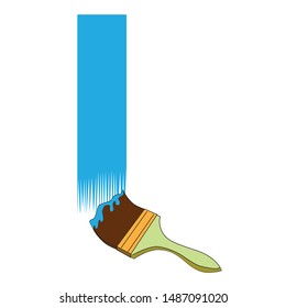 brush and paint, vector illustration, white background

