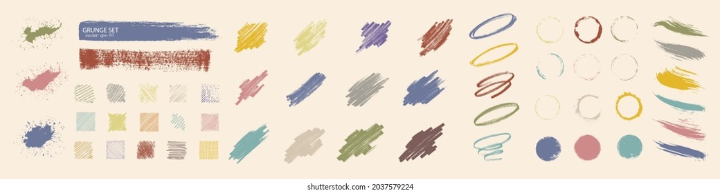 Brush paint vector set. Strip paint .Roller brushes with colors paint for text .Abstract spot.Grunge background.