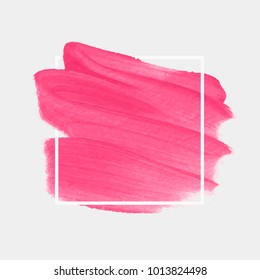 Brush painted acrylic abstract background illustration vector over square frame. Perfect watercolor design for headline, logo and sale banner. 