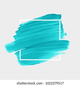 Brush painted acrylic abstract background illustration vector over square frame. Perfect watercolor design for headline, logo and sale banner. 