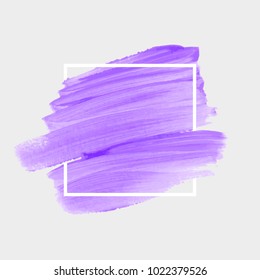 Brush painted acrylic abstract background illustration vector over square frame. Perfect watercolor design for headline, logo and sale banner. 