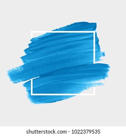 Brush painted acrylic abstract background illustration vector over square frame. Perfect watercolor design for headline, logo and sale banner. 