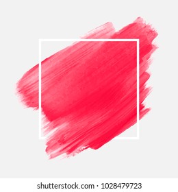 Brush painted acrylic abstract background illustration vector over square frame. Perfect watercolor design for headline, logo and sale banner. 