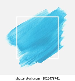 Brush painted acrylic abstract background illustration vector over square frame. Perfect watercolor design for headline, logo and sale banner. 