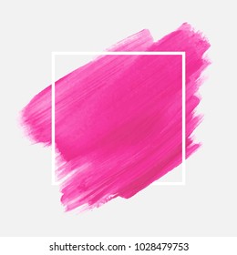 Brush painted acrylic abstract background illustration vector over square frame. Perfect watercolor design for headline, logo and sale banner. 