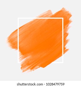 Brush painted acrylic abstract background illustration vector over square frame. Perfect watercolor design for headline, logo and sale banner. 