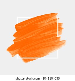Brush painted acrylic abstract background illustration vector over square frame. Perfect watercolor design for headline, logo and sale banner. 