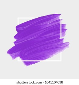 Brush painted acrylic abstract background illustration vector over square frame. Perfect watercolor design for headline, logo and sale banner. 