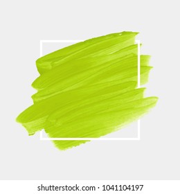 Brush painted acrylic abstract background illustration vector over square frame. Perfect watercolor design for headline, logo and sale banner. 
