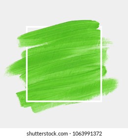 Brush painted acrylic abstract background illustration vector over square frame. Perfect watercolor design for headline, logo and sale banner. 